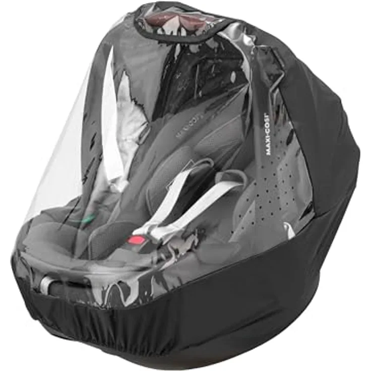 Maxi-Cosi Regenverdeck für Babyschale, universell passend, transparent, schützend gegen Regen und Wind, belüftet, einfache Anbringung