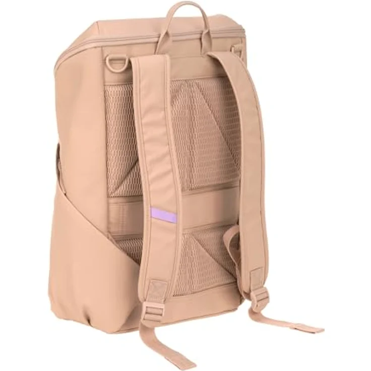 LÄSSIG Slender Up Backpack, Baby Wickelrucksack mit Wickelunterlage, Kinderwagenbefestigung und Flaschenhalter, camel – Bild 5
