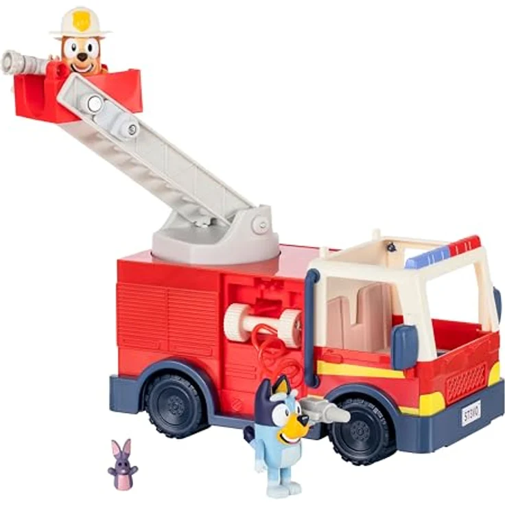 Moose Toys Rutscherauto BLAUES FEUERWEHRAUTO mit Leiter, Figuren und Stickerbogen – Bild 7