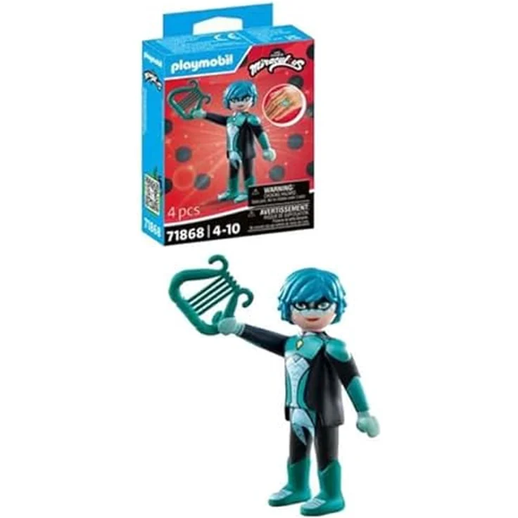 PLAYMOBIL 71868 Miraculous: Viperion, detailreiche Sammelfigur mit Harfe und Schild für fesselnde Abenteuer in Paris – Bild 2