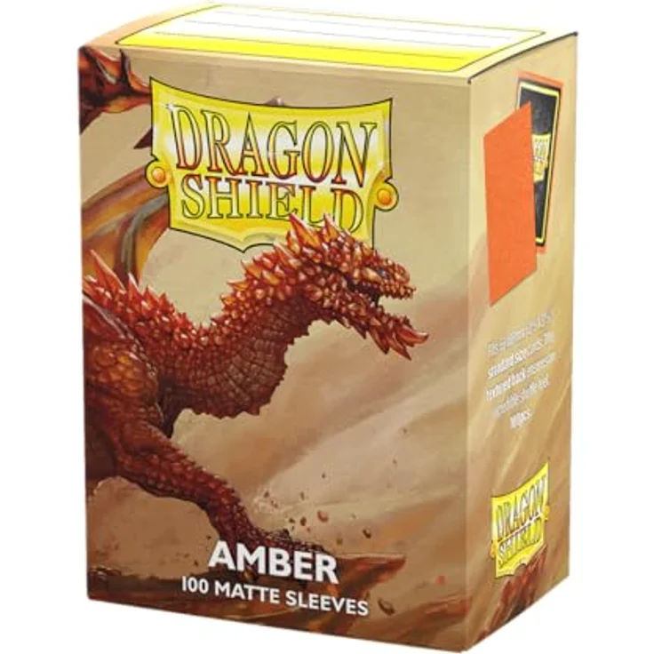 Dragon Shield Standard Size Card Matte Sleeves, 100 CT - Robuste Schutzqualität, matte Textur für verbessertes Mischen, kompatibel mit Pokémon, Magic: The Gathering, Amber – Bild 1