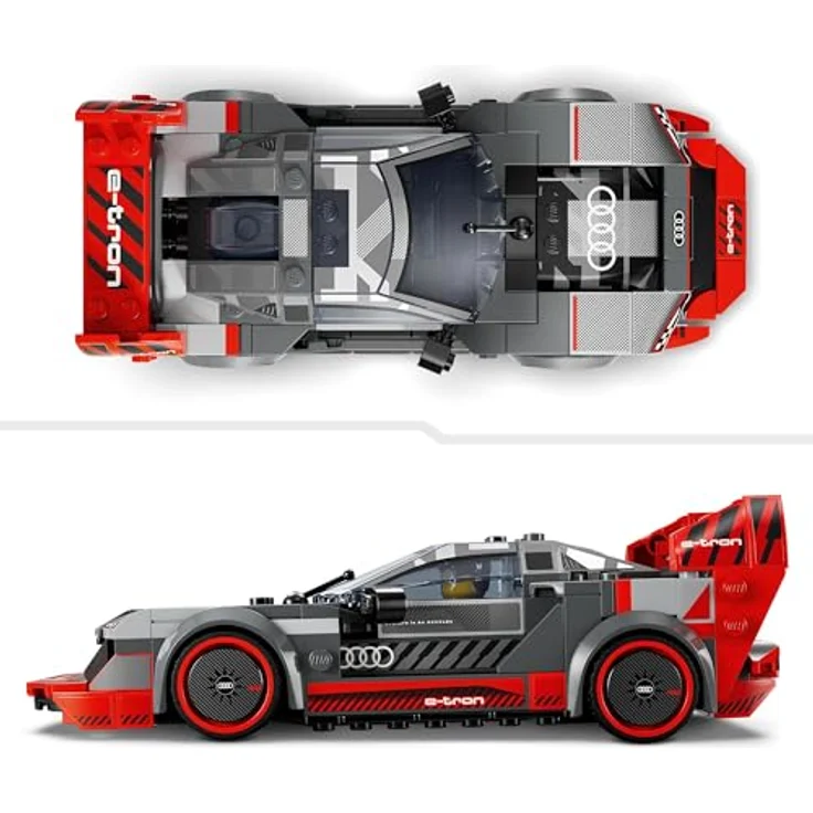 LEGO Speed Champions Audi S1 e-tron Quattro Rennwagen Set, Modellauto für Kinder ab 9 Jahren, mit Rennfahrer-Minifigur und authentischen Audi Designdetails – Bild 5