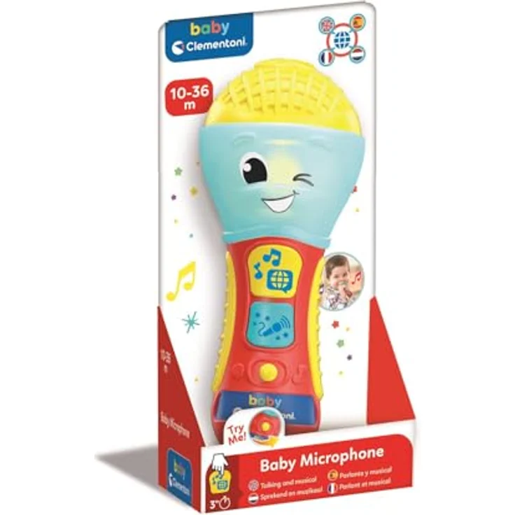 Clementoni 17522-NEW Mikrofon mit LED-Licht, 2 farbigen Tasten und Sprachverstärkung für Kinder – Bild 2