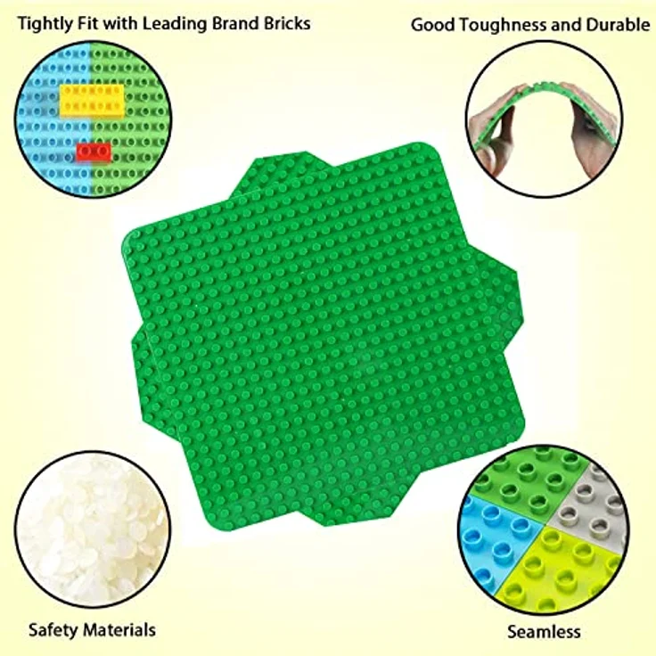 Große Bauplatte Kompatibel mit Lego Duplo Platten, Classic große Grundplatte,38. 4*38. 4cm Platten-Set für Kreatives Spielen, Grün (2 Stück ) – Bild 2