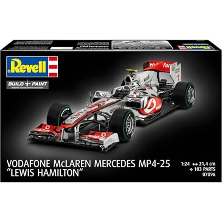 Revell® Modellbausatz McLaren Mercedes MP4-25 Lewis Hamilton, Formel-1-Rennwagen, Maßstab 1:24, 103 Teile, detaillierter Motor, Abziehbilder für Grand-Prix-Rennen – Bild 2