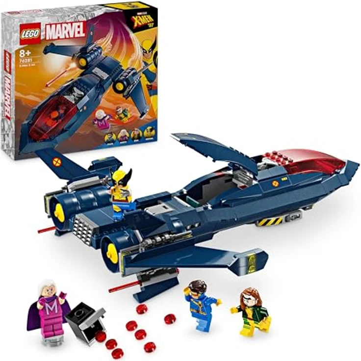LEGO Marvel X-Jet der X-Men, Modell-Flugzeug zum Bauen mit Figuren inkl. Wolverine und Rogue, Superhelden-Spielzeug für Kinder, Geschenk für Jungs und Mädchen ab 8 Jahren 76281 – Bild 1