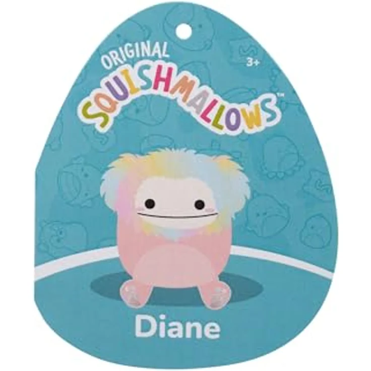 Squishmallows SQCR05371 - Diane der pfirsichfarbene Bigfoot 19 cm, offizielles Jazwares Plüsch, superweiches Kuscheltier – Bild 5