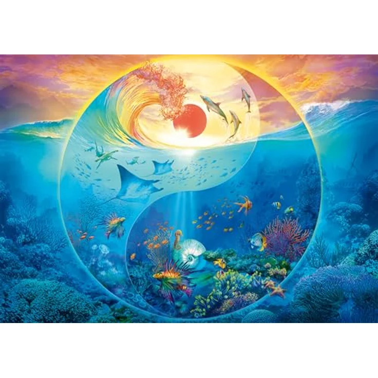 Schmidt Spiele 58594 Yin & Yang, 1000 Teile Puzzle von Silvia Christoph, Maße 69,3 x 49,3 cm, empfohlen ab 12 Jahren, individuelle Puzzleteile, perfekter Zusammenhalt, spiegelfreies Puzzeln – Bild 1
