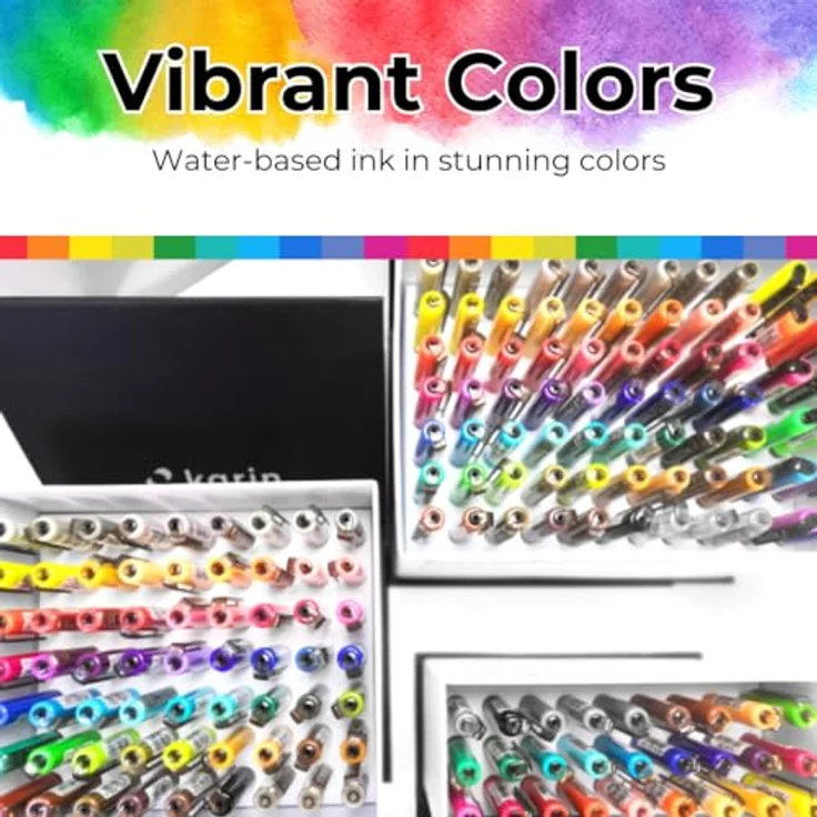 Karin Brushmarker PRO 12 Flower Colours Set, wasserbasierte Malfarben mit weicher Spitze zum Malen und Handlettern – Bild 3