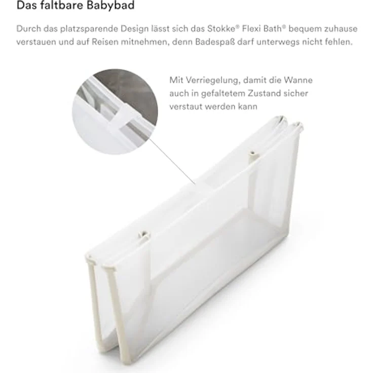 Stokke Flexi Bath, faltbare Babybadewanne in Sandy Beige, leicht & robust, ideal für Neugeborene und unterwegs – Bild 5