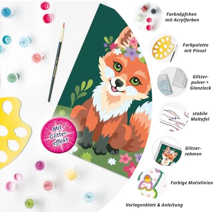 Ravensburger - Malen nach Zahlen 23765 - Blumiger Fuchs - Kinder ab 9 Jahren – Bild 5