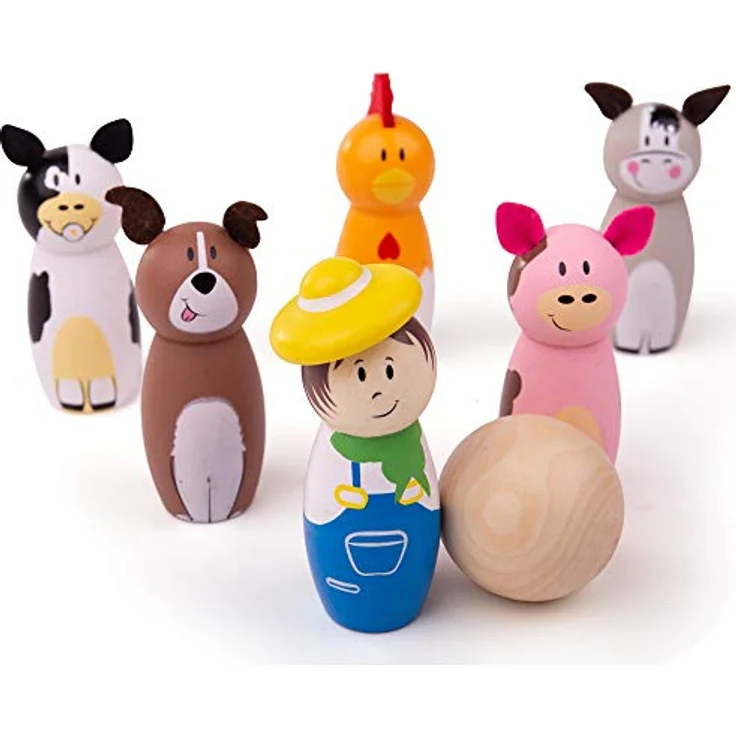 Bigjigs Toys Bauernhof Kegelspiel – Bild 3