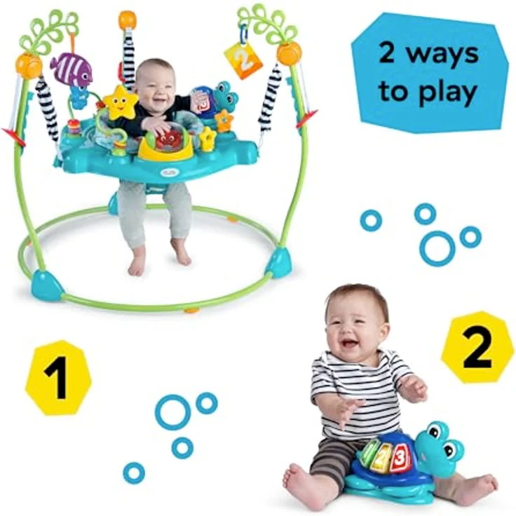 Baby Einstein Curiosity Cove™ 2-in-1 Aktivitätshüpfer mit abnehmbarer Schildkröte Neptun, 3 Lernmodi, höhenverstellbar, 360° drehbarer Sitz, geeignet für 6-12 Monate – Bild 2