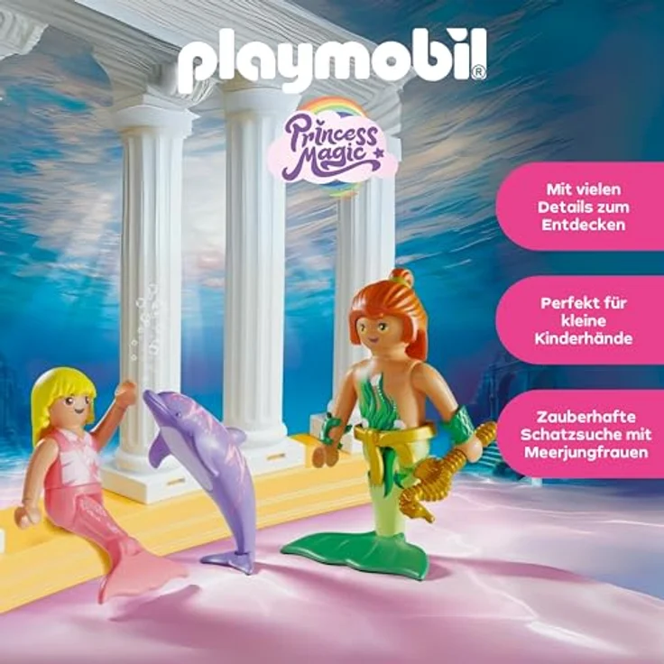 PLAYMOBIL Meerjungfrauen-Schatz mit Delfinen, Unterwasser-Abenteuer Spielzeug für Kinder ab 4 Jahren, 71861 – Bild 3