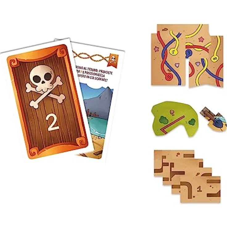 Clementoni Galileo Escape Game Junior - Die Insel der Piraten - Brettspiel für Kinder ab 6 Jahre - Gesellschaftsspiel & Familienspiel, 11.2 x 15.6 x 3.2 – Bild 2