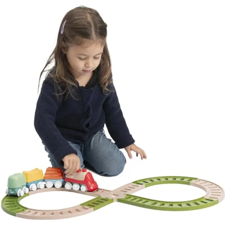 Chicco Eco+ Baby Railway 18-tlg. Eisenbahn-Set mit Schienen und Zug, aus 80 % recyceltem Kunststoff, für Kinder ab 18 Monaten – Bild 6