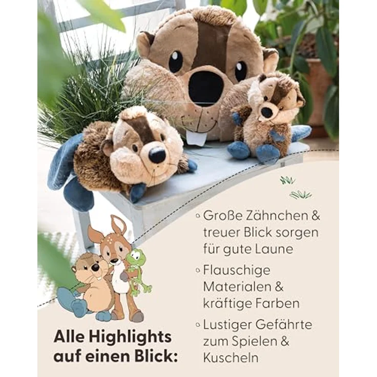 NICI Kuscheltier Biber Harry Woodsnacker, 30cm, braun, weiches Plüschtier aus recyceltem Material, ideales Geschenk für Kinder & Erwachsene - 62276 – Bild 4