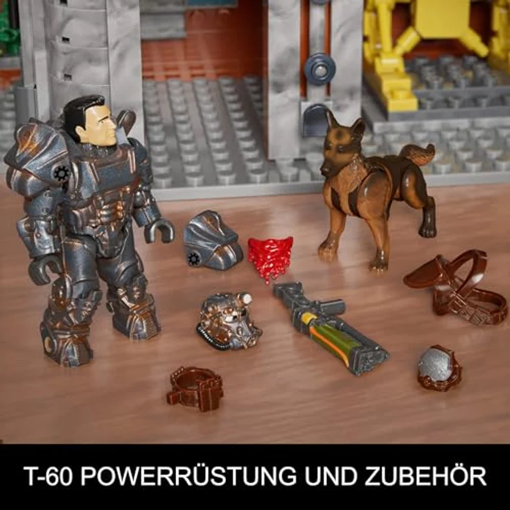 Mega Mega Showcase Fallout Set, Klemmbausteine mit Red-Rocket-Raststätte und Dogmeat, detailreiches Collector's Set mit In-Game-Gegenständen – Bild 6