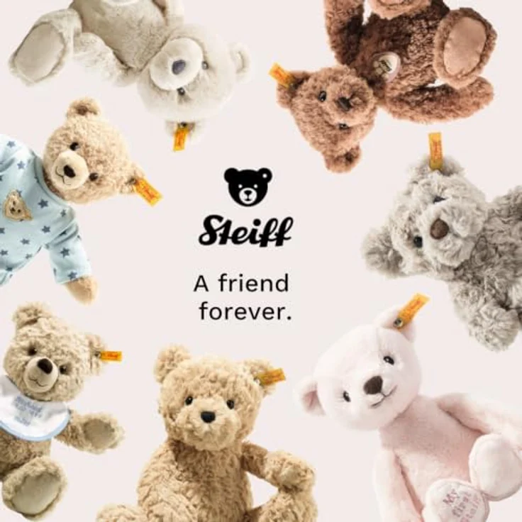 Steiff Kuscheltier Anhänger Batilda, Weiches Plüschtier mit Kunststoffaugen, 8 cm, Weiß, für Kinder, Jungen & Mädchen – Bild 4