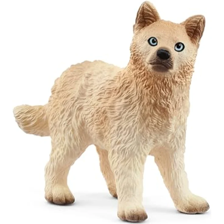 Schleich Polarwolf Welpe, Wild Life Figur, cremefarben, ca. 4,7 x 1,9 x 4,2 cm – Bild 1