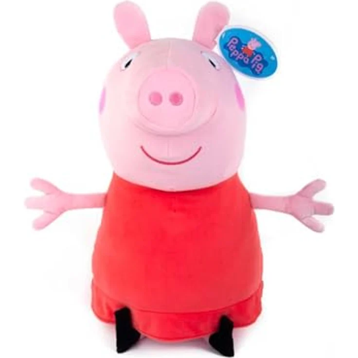 Alltoys Plyové prasátko Peppa, Plüschtier 50 cm aus weichem Plüsch, rosa und rot – Bild 1
