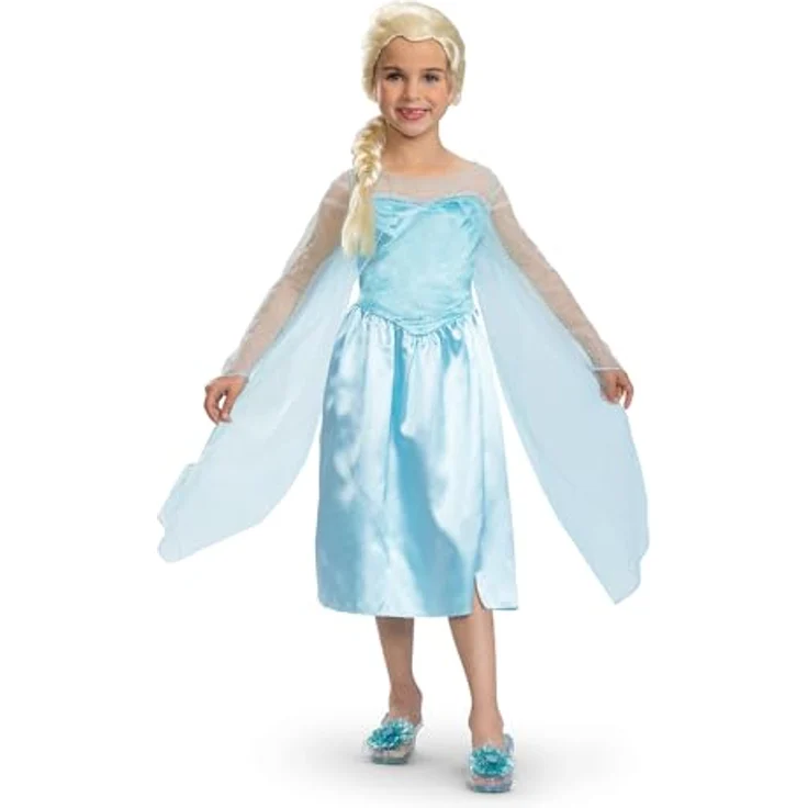 Disguise Disney Die Eiskönigin Elsa Kinderkostüm Classic, hellblau, Gr. S (4-6) – Bild 2