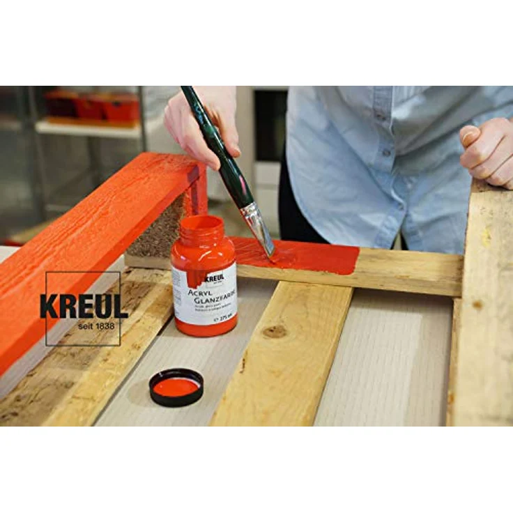 KREUL 79507 Acryl Glanzfarbe, 50 ml, dunkelblau, glänzend-glatte, schnelltrocknende und deckende Acrylfarbe auf Wasserbasis – Bild 2