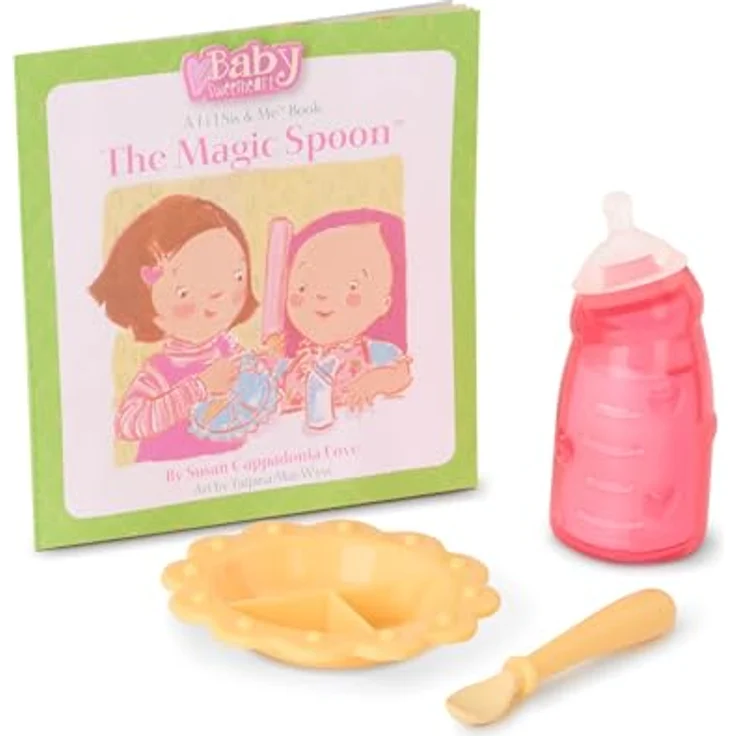 Baby Sweetheart Baby Puppe mit Kleidung, Fläschchen und Zubehör zum Füttern – Weiche Puppe und Bilderbuch auf Englisch – Spielzeug ab 2 Jahre – Bild 5