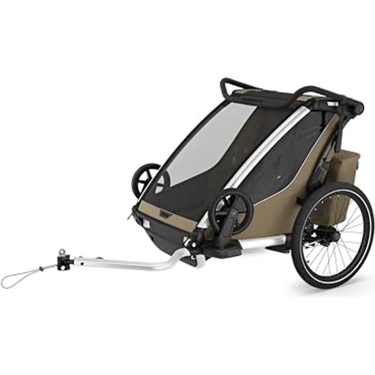 Thule Chariot Cross 2, Fahrradkinderanhänger mit FlipWing-System, verstellbarer Federung und XL-Stauraum, grau – Bild 5