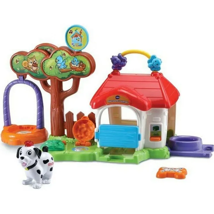 VTech Tut Tut Animo, Musicales Spielset mit Hundehäuschen, beweglichen Elementen und Soundeffekten, Französisch
