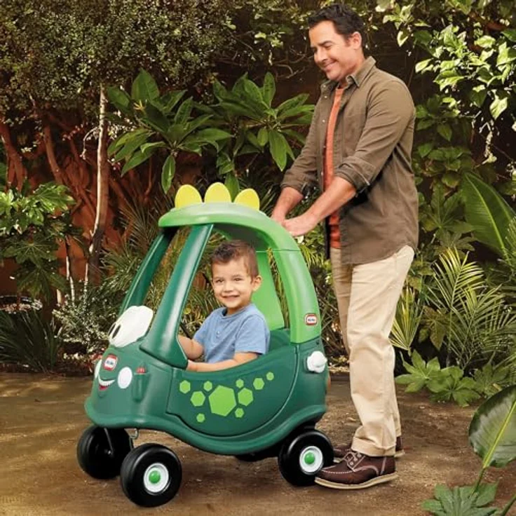 little tikes Dino-Cozy Coupe, Dino-Auto für Kinder 18 Monate - 3 Jahre, mit 360°-Drehung, abnehmbarem Bodenbrett, Handkraft, 92 x 72 x 44 cm – Bild 3