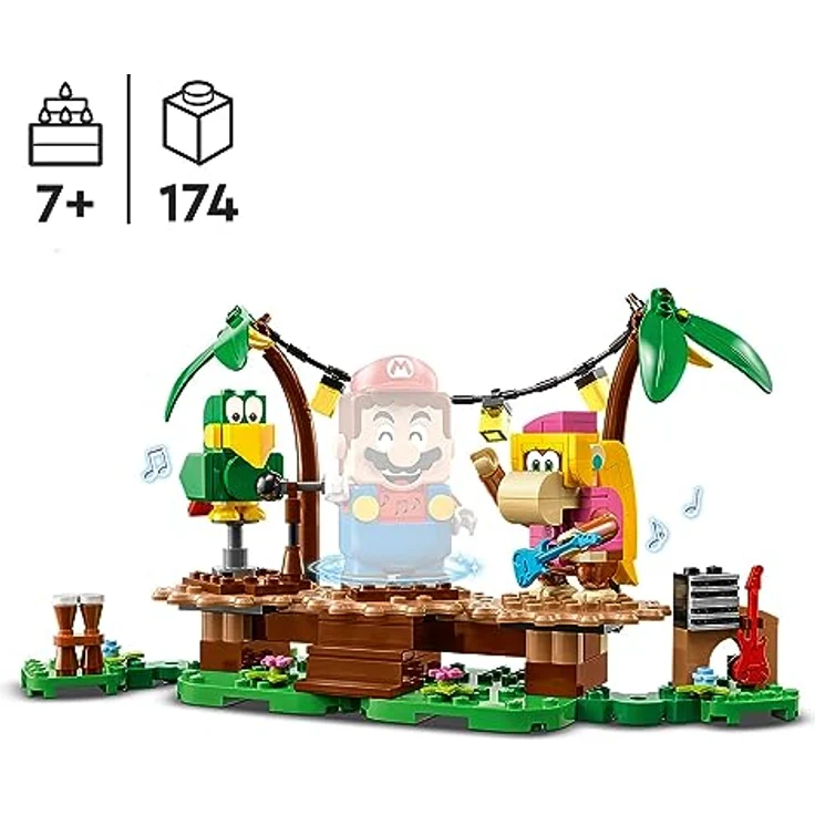 LEGO 71421 Super Mario Dixie Kongs Dschungel-Jam – Erweiterungsset mit Dixie Kong und Sqwaks der Papagei-Figuren, Spielzeug zum Kombinieren mit Starterset – Bild 2