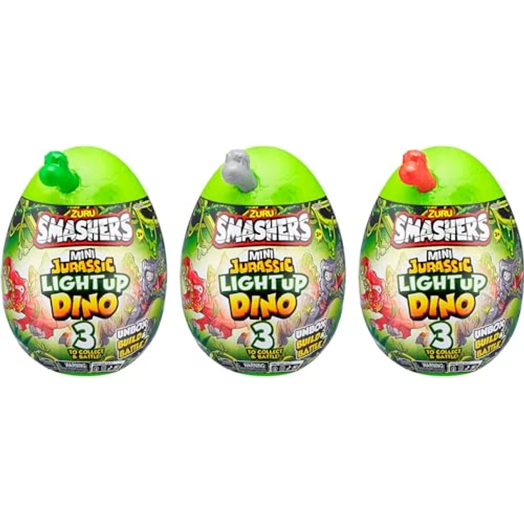 ZURU Smashers - Jurassic Light Up Dino Ei Mini Serie 1, Sammelfigur mit leuchtenden Dino-Überraschungen, sortierter Artikel – Bild 2