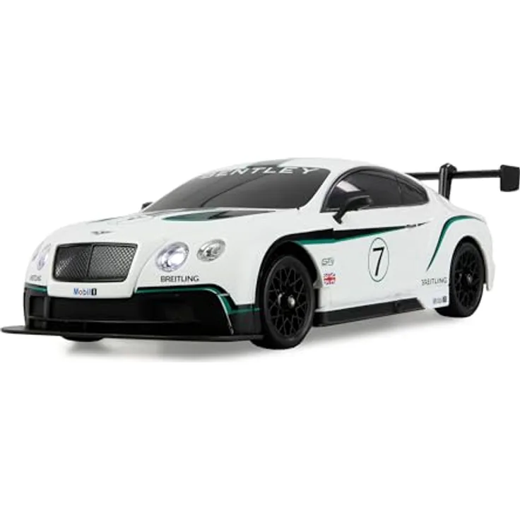 Amewi RC Drift Lizenz Bentley GT3 Continental, 1:18 Modellauto in Weiss, RTR mit LED-Beleuchtung und einstellbarer Höchstgeschwindigkeit