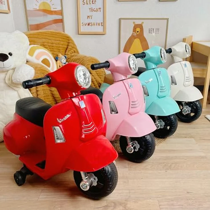 TURBO CHALLENGE 119151 Gepäckträger Vespa GTS Elektro-119151 – Wassergrün – Akku 6 V + USB-Ladegerät im Lieferumfang enthalten – Gewicht max. 25 kg – ab 2 Jahren, L – Bild 9