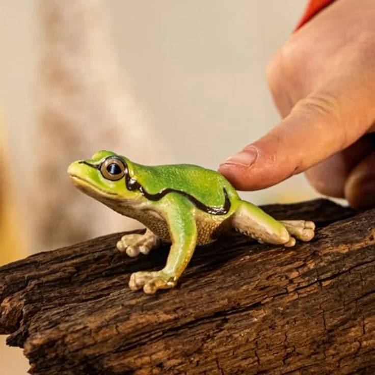 Schleich Europäischer Laubfrosch (14882), detailgetreue Figur in leuchtend grün, 5,4 x 4,3 x 3,3 cm – Bild 2