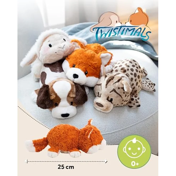 NICI Twistimals Plüsch Hase & Fuchs 2in1, wendbares Kuscheltier in orange, 25cm – Bild 2