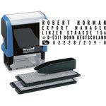 TRODAT Stempel Printy 4913 Typomatic, Textstempel mit Textplatte zum Selbersetzen, selbstfärbend, schwarz