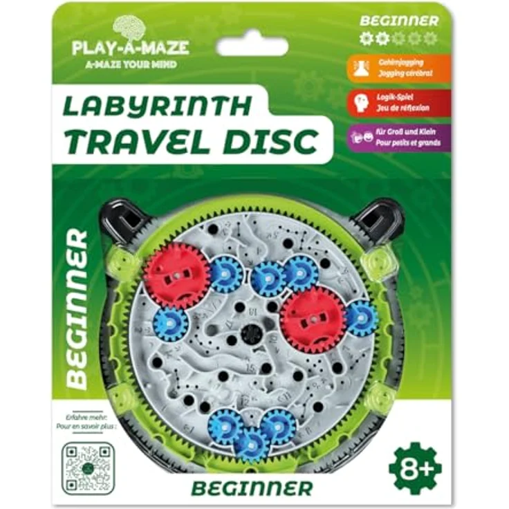 Carletto Labyrinth Travel Disc BEGINNER, Brettspiel zur Förderung der Konzentration und Geschicklichkeit – Bild 3