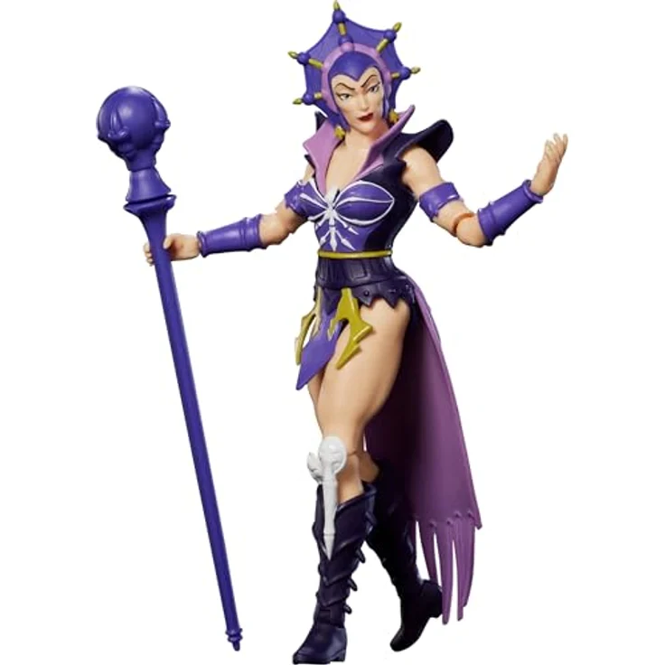 Masters of the Universe Origins Evil-Lyn Actionfigur, ca. 14 cm, detailreiches Design mit Zauberstabzubehörteil, 200X Cartoon-Kollektion, JHJ95 – Bild 1