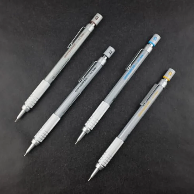 PENTEL Graphgear 500, Druckbleistift 0,3mm mit 4mm starrer Minenführung, silber/braun, Packung mit 12 Stück – Bild 2