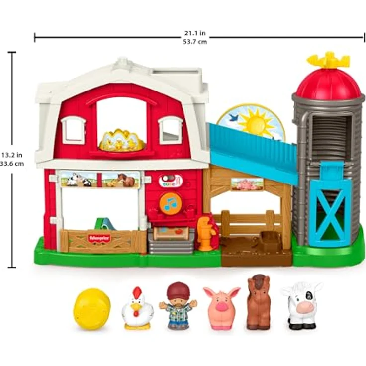 Fisher-Price® Little People Bauernhof Lernspielzeug mit Sound, interaktives Spielset, 50+ Lieder, mehrsprachig (D, F, E, I, DU) – Bild 3
