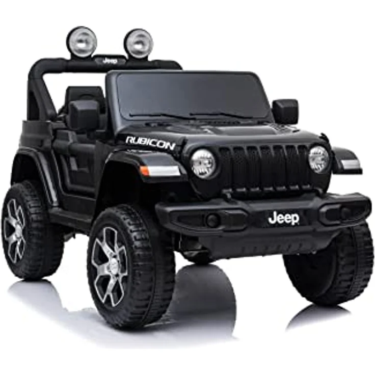 RIRICAR Elektroauto für Kinder 12V Wrangler, Schwarz, 2 Sitzer mit 2,4-GHz-Fernbedienung, Allradantrieb, doppelte Ledersitze – Bild 4