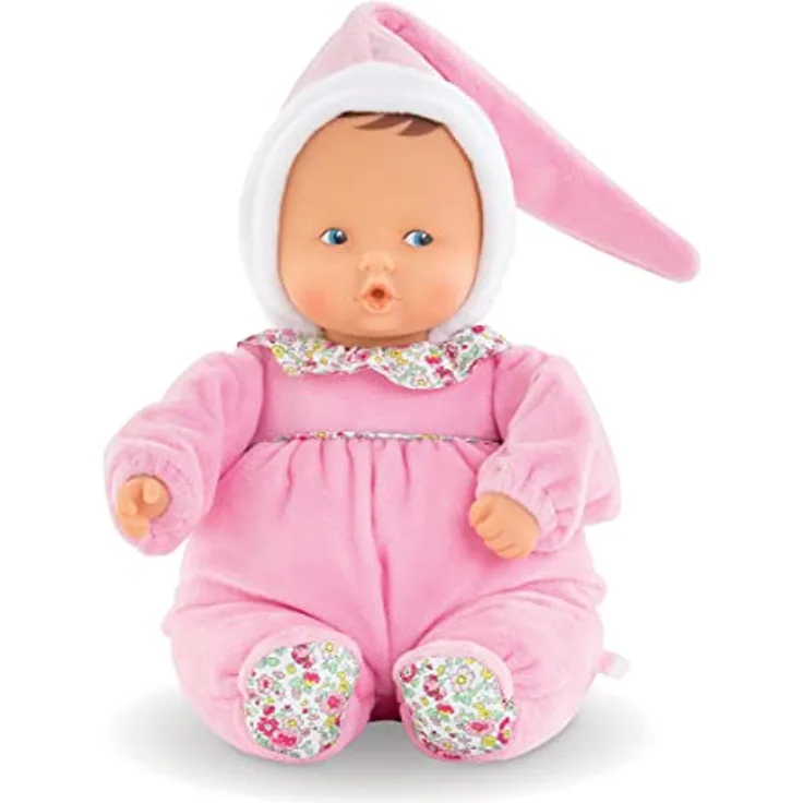 Corolle 9000020130 - Mon Doudou Babipouce Blumengarten, extra weiche Weichkörperpuppe mit Vanilleduft, Namensetikett, waschbar, 28cm, Behält den Daumen im Mund, ab den ersten Lebensmonaten
