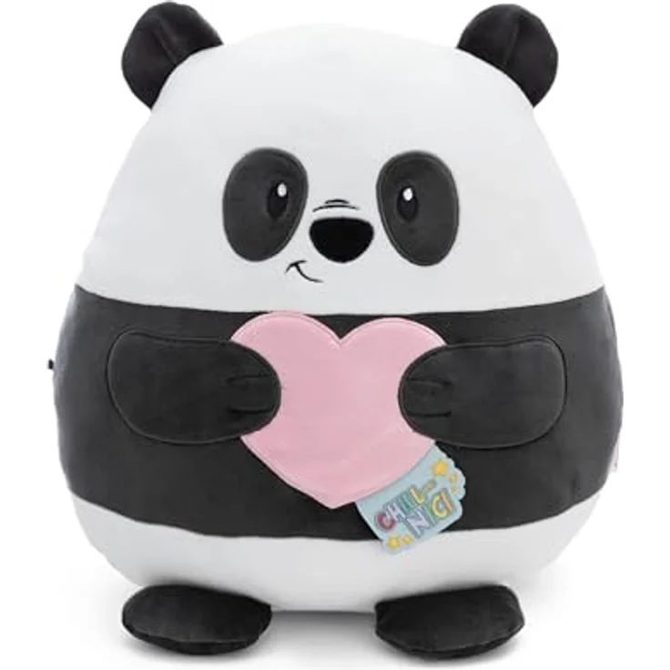 NICI CHILL-NICI Panda Kuscheltier mit Herz 30 cm - Flauschiges Stofftier aus Marshmallow-Textur-Material - Ideal zum Kuscheln, Spielen und Liebhaben - 61405. – Bild 1