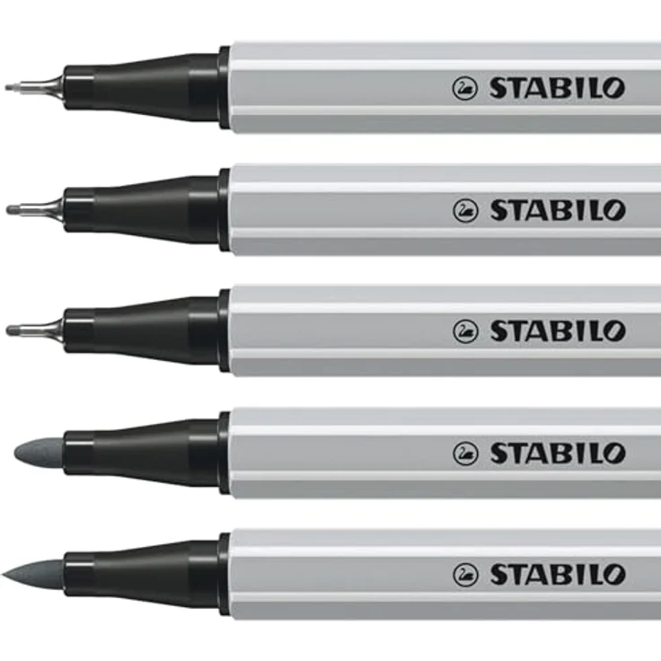 STABILO Filzstift STABILO Creative Tips ARTY Multiliner-Set - 10er Pack - schwarz/mittel - Shading Effekte und präzise Linienführung – Bild 4