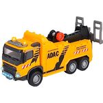 Majorette - ADAC Abschleppwagen (20cm) - großer Volvo Spielzeug-LKW mit Kran, Seilwinde, Abschleppgabel, Licht & Sound, Spielzeugauto für Kinder ab 3 Jahre