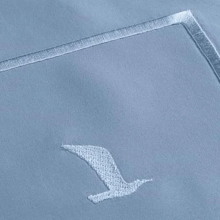 MÖVE Luxury Bettwäsche-Set 135x200 cm + 80x80 cm, 100% Baumwolle, elegant mit Zierstick, Light Blue – Bild 3