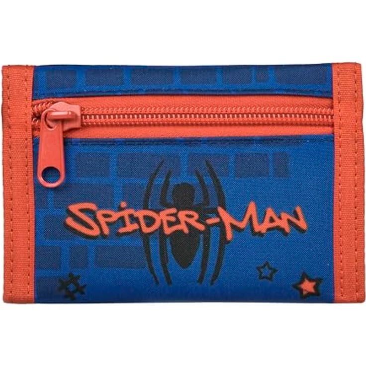 UNDERCOVER Brustbeutel Spider-Man, Geldbeutel für Kinder mit Kordelband, Klettverschluss und durchsichtigen Fach – Bild 3