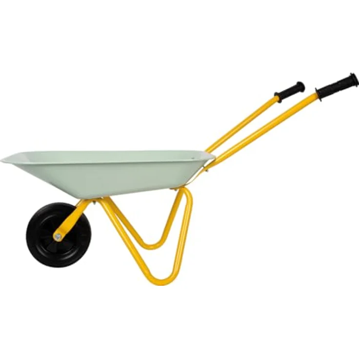 small foot Schubkarre „tiny garden“, robuste Schubkarre mit stabiler Metallmulde, Vollgummi-Reifen und rutschfesten Gummigriffen, farbenfrohes Metallgestell – Bild 3